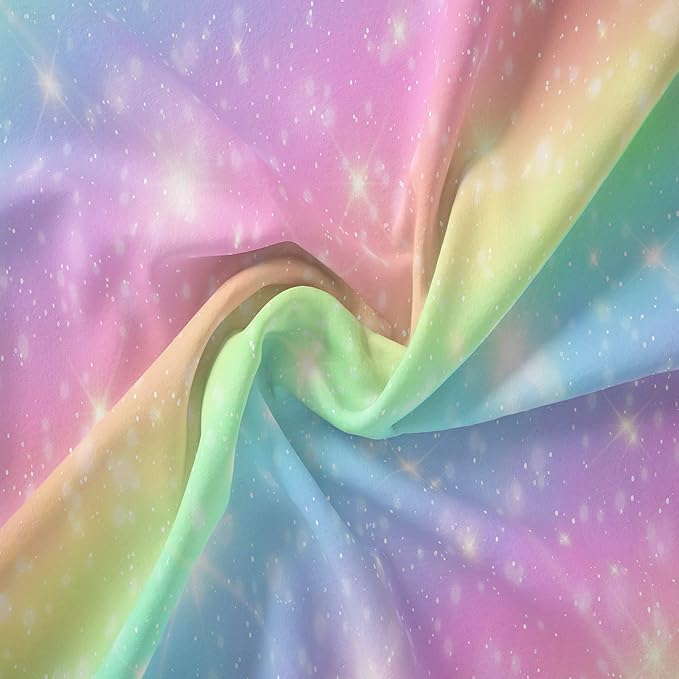 NINENINE Rainbow Bedding Sets,Twin Comforter Set for girls,Twin Bedding Sets for girls,Pink Comforter Glitter Bedding Comforter Set with 1 Comforter 1Pillowcase