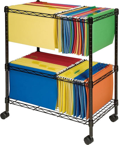 Lorell® Mobile Wire File Cart, 2-Tier, Black