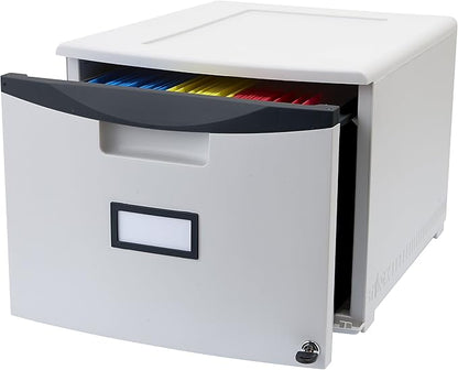 Storex 61267B01C File Cabinet, 1-Pack, Gray/Black
