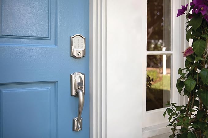 SCHLAGE Encode Smart Wi-Fi Deadbolt with Camelot Trim in Satin Nickel