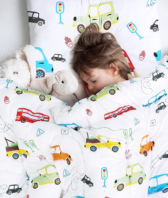 Utopia Bedding All Season Car Comforter Set with 2 Pillow Cases, 3 Piece Soft Brushed Microfiber Kids Bedding Set for Boys/Girls, Machine Washable (Twin, Pack of 6)