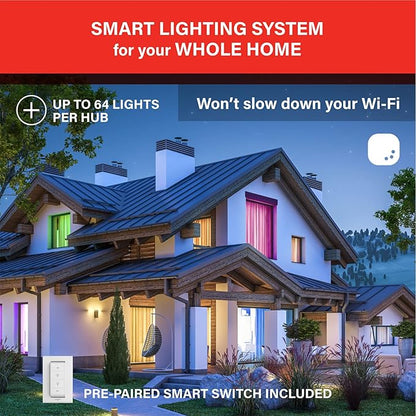 Sengled Color Changing Bulbs That Works with Alexa, Google Home, 3 Pack Starter Kit with Smart Switch, RGB Light A19 E26 Dimmable LED 60W Equivalent, 800LM, 5 Piece Set, White, 3 Count