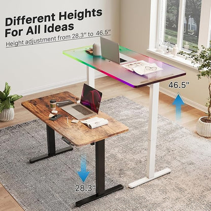 JOYSEEKER Electric Standing Desk Frame Workstation,Stand up Desk legs Height Adjustable,Ergonomic Sit Stand Desk Base for 39 to 63 inch Table Tops,Black