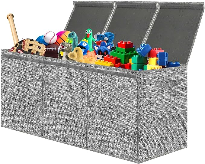 Extra Large 3 in 1 Storage Box, 150L, Grey, Polyester Blend, Waterproof, for Kids Room, Arts & Crafts, 39.4x14.0x16.0 inches