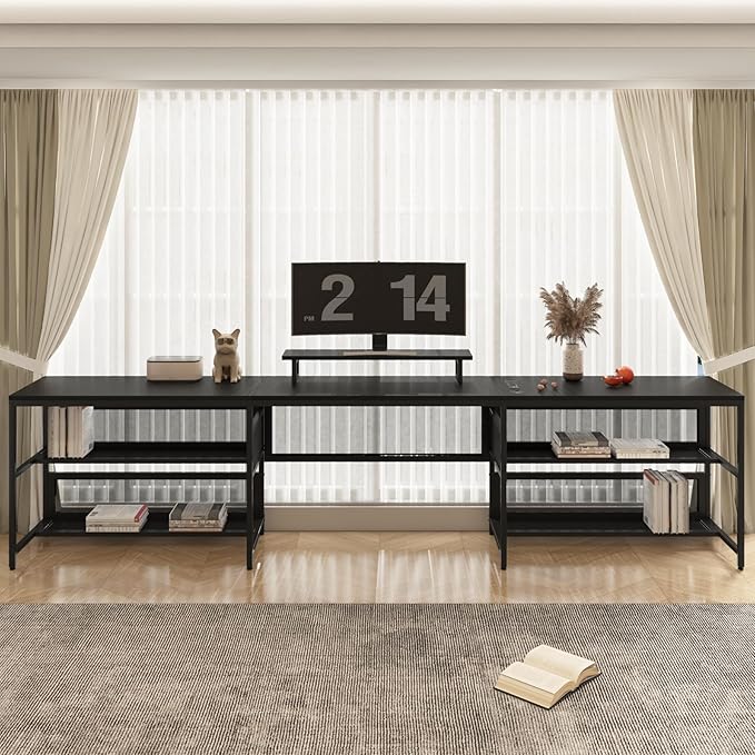 NicBex Laik-DW-00009-DX-1 Desks, 82" W x 43" D x 35" H, Matte Black