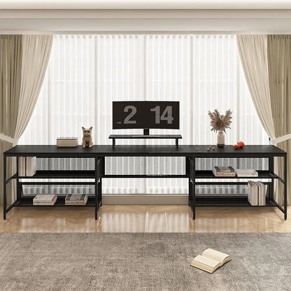 NicBex Laik-DW-00009-DX-1 Desks, 82" W x 43" D x 35" H, Matte Black