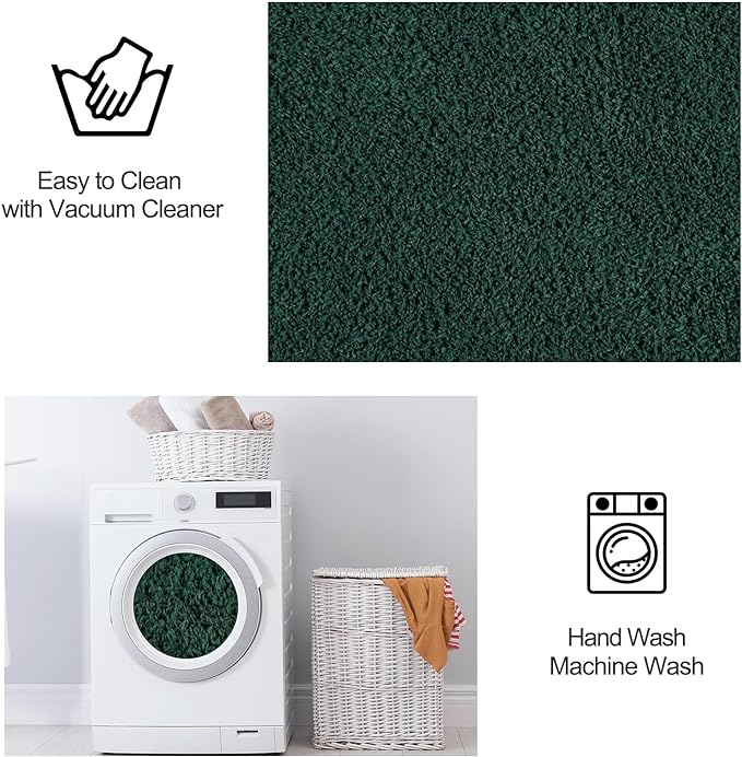 Area Rugs for Bedroom Living Room, 6x9 Dark Green Super Soft Comfy Thickened Memory-Foam Indoor Carpets, Modern Aesthetic Minimalist Carpet for Boys Girls Adults Apartment Nursery Home Décor