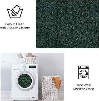 Area Rugs for Bedroom Living Room, 6x9 Dark Green Super Soft Comfy Thickened Memory-Foam Indoor Carpets, Modern Aesthetic Minimalist Carpet for Boys Girls Adults Apartment Nursery Home Décor