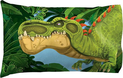 Jay Franco Gigantosaurus 4 Piece Toddler Bed Set – Bed Set includes Toddler Size Comforter & Sheet Set - Bedding Features Dinosaur Rocky, Bill, Tiny, & Mazu (Official Gigantosaurus Product)