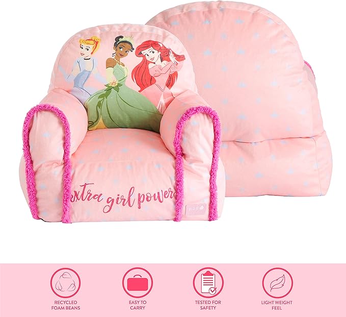 Idea Nuova Princess Bean Bag Sofa Chair, Large