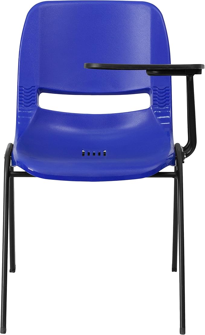 Flash Furniture HERCULES 5 Pack Blue Ergonomic Shell Chair with Left Handed Flip-Up Tablet Arm