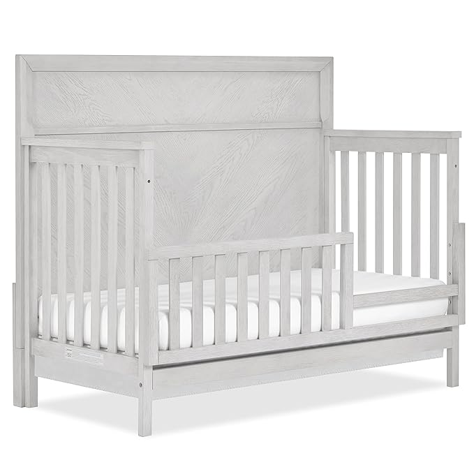 Evolur Lourdes Convertible Crib Toddler Guard Rail in Greyhoud, Full and Easy Assembly, Lasting Quality, Converts Cribs to Toddler Beds, Made of Solid Hardwood