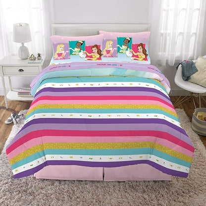 Disney Princess Ariel Kids Bedding Super Soft Comforter And Sheet Set, 5 Piece Full Size, "Official" Disney Product By Franco
