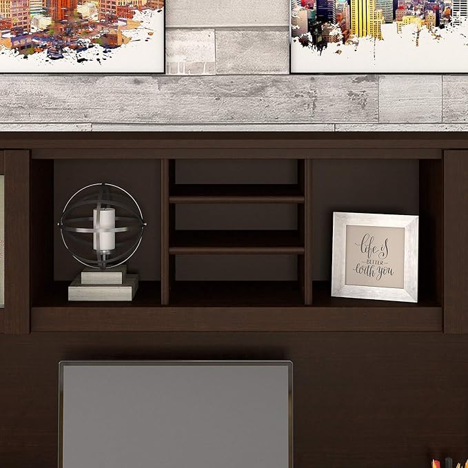 Bush Furniture Somerset Desk Hutch, 71" W, Mocha Cherry