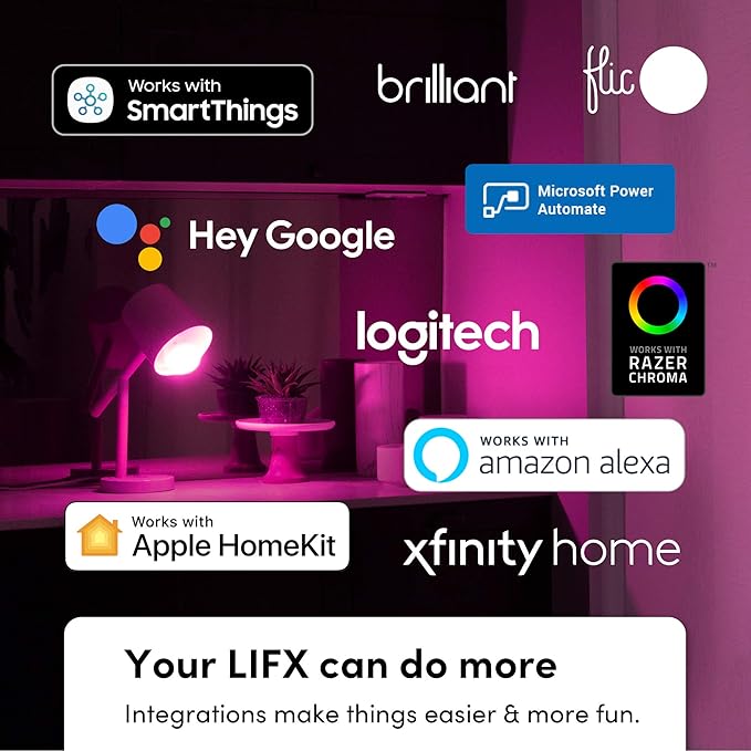 LIFX Color A19 800 lumens, Billions of Colors and Whites, Wi-Fi Smart LED Light Bulb, No bridge required, Works with Alexa, Hey Google, HomeKit and Siri.
