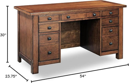 Tahoe Aged Maple Executive Pedestal Desk by Home Styles, 5412-18