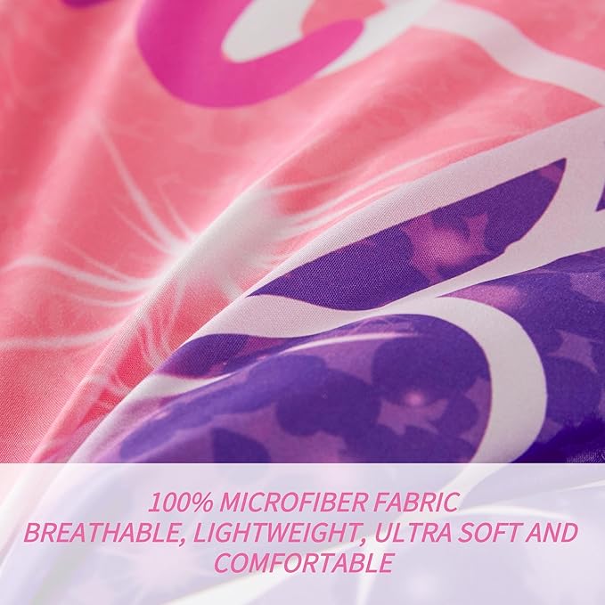 RYNGHIPY Mermaid Kids Girls Comforter Set Twin Size Pink Blue Gradient Fish Tail Bed in a Bag - includes Comforter & Sheet Set for Teens Girls Super Soft Kids Bedding
