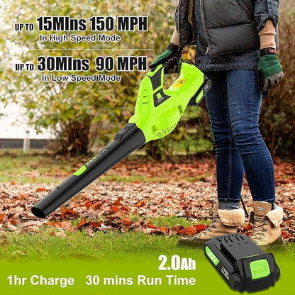 Leaf Blower Cordless, 21V Handheld Electric Leaf Blower with Battery and Charger, Lightweight Battery Powered Leaf Blowers for Lawn Care,Patio,Yard,Sidewalk