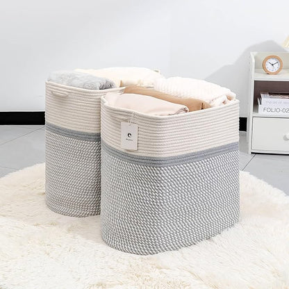 Square laundry basket Clothes Hampers for Laundry Kids Woven BasketsStorage Blanket Large Dog Toy Baskets for Organizing Slim Rectangular with Shoe Handles For Rectangle Baske Nursery