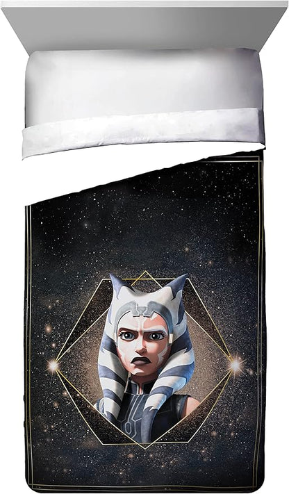 Jay Franco Star Wars The Clone Wars Ahsoka Force Full Comforter & Sham Set - Kids Super Soft Bedding - Fade Resistant Microfiber (Official Star Wars Product)