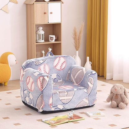 Tiita Kids Sofa, Chirldren Couch with Carrying Handle & Side Pockets, Kids Foam Chair, Toddler Armrest Chair,Kids Read Sofa for Girl Or Boy(Ball)