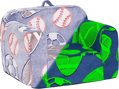 Tiita Kids Sofa, Chirldren Couch with Carrying Handle & Side Pockets, Kids Foam Chair, Toddler Armrest Chair,Kids Read Sofa for Girl Or Boy(Ball)