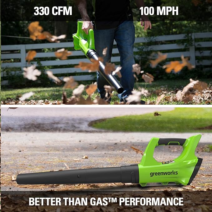 Greenworks 24V Axial Blower (100 MPH / 330 CFM), 2.0Ah Battery and Charger