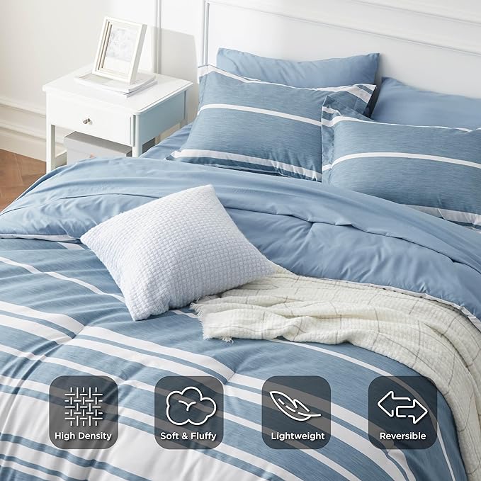 Bedsure Comforter Set Queen - Bed in a Bag Queen 7 Pieces, Bedding Sets Bed Set with Comforter, Sheets, Pillowcases & Shams