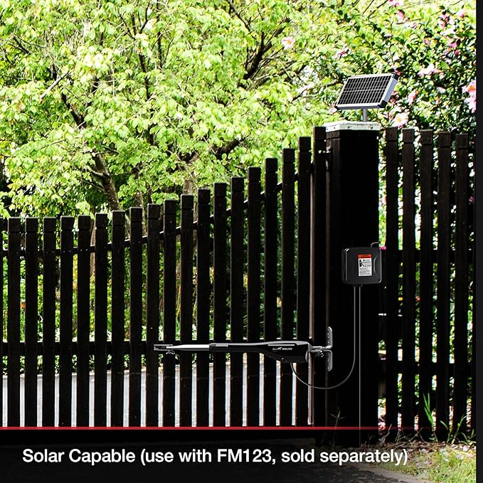 Mighty Mule Gate Opener, Solar and Smart Ready, Heavy Duty Automatic Gate Opener, Gates up to 18ft or 850lb Per Gate Leaf, Dual Gate Opener, MM572W