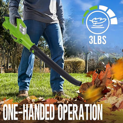 Leaf Blower Cordless with 20V 2.0Ah Battery and Fast Charger, Battery Powered Electric Leaf Blower for Lawn Care