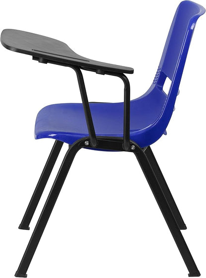 Flash Furniture HERCULES 5 Pack Blue Ergonomic Shell Chair with Left Handed Flip-Up Tablet Arm
