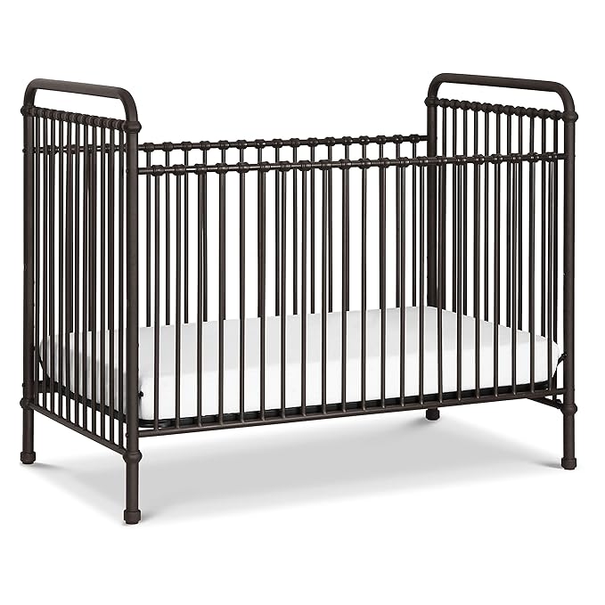 Namesake Abigail 3-in-1 Convertible Metal Crib in Vintage Iron, Greenguard Gold Certified