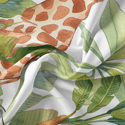 Wild Animal Comforter King Size,Elephant Giraffe Zebra Kids Comforter Set,3Pcs Bedding Set Printed Comforter with 2 Pillowcases,Down Alternative,Soft and Lightweight