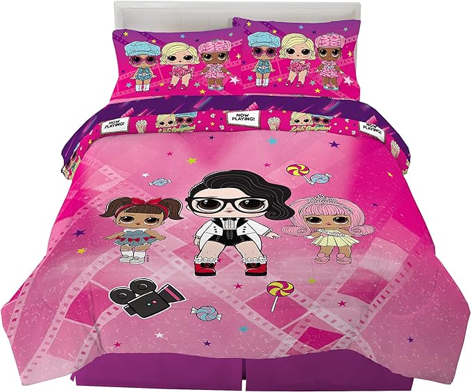 Franco Kids Bedding Super Soft Comforter and Sheet Set, 5 Piece Full Size, LOL Surprise