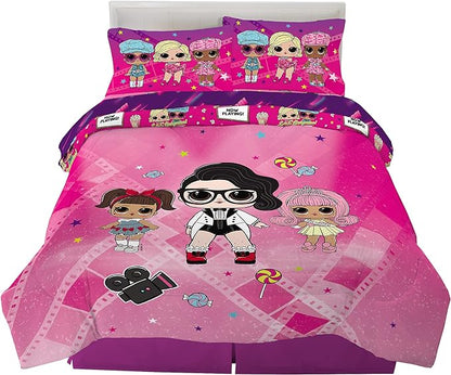 Franco Kids Bedding Super Soft Comforter and Sheet Set, 5 Piece Full Size, LOL Surprise