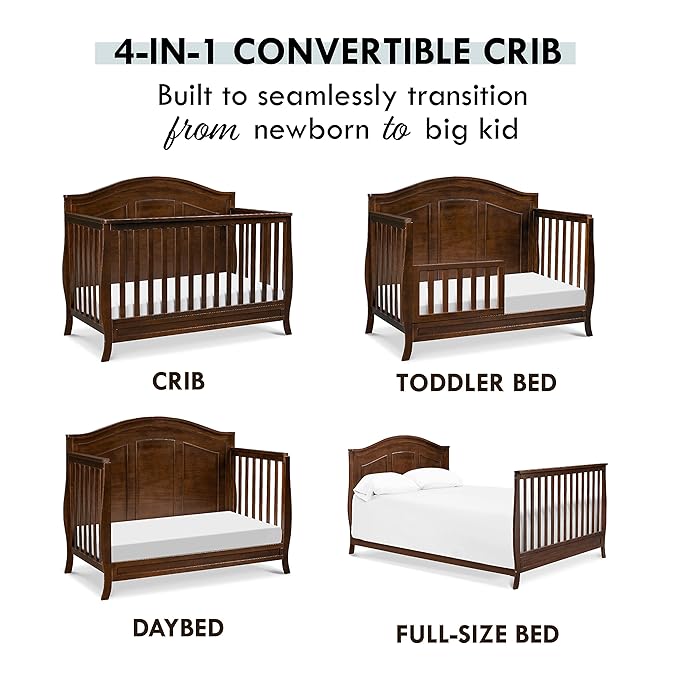DaVinci Emmett 4-in-1 Convertible Crib in Espresso, Greenguard Gold Certified