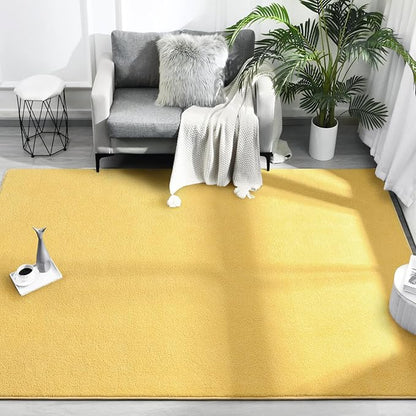 Area Rugs for Bedroom Living Room, 4x6 Yellow Super Soft Comfy Thickened Memory-Foam Indoor Carpets, Modern Aesthetic Minimalist Carpet for Boys Girls Adults Apartment Nursery Home Décor