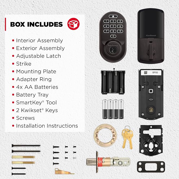 Kwikset Halo Wi-Fi Smart Lock, Keyless Entry Door Deadbolt, Geofence Auto-Unlock, Grade AAA Certified, No Hub Easy Install, Venetian Bronze Lifetime Finish Warranty, Backlit Keypad