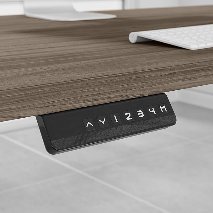 Bush Business Furniture Move 60 Electric Ergonomic Sit-Stand Computer Table for Home and Professional Office, 72W x 30D, Modern Hickory