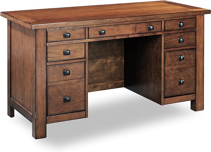 Tahoe Aged Maple Executive Pedestal Desk by Home Styles, 5412-18