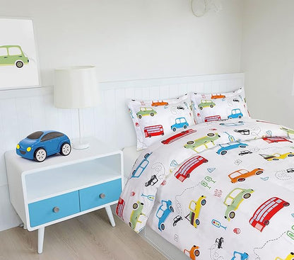 Utopia Bedding All Season Car Comforter Set with 2 Pillow Cases, 3 Piece Soft Brushed Microfiber Kids Bedding Set for Boys/Girls, Machine Washable (Twin, Pack of 6)