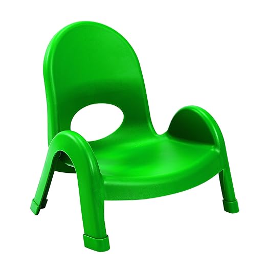 Children's Factory Angeles Value Stack Kids Chair, Preschool/Homeschool/Daycare Furniture, Flexible Seating Classroom Furniture for Toddlers, Green, 5" (AB7705PG)