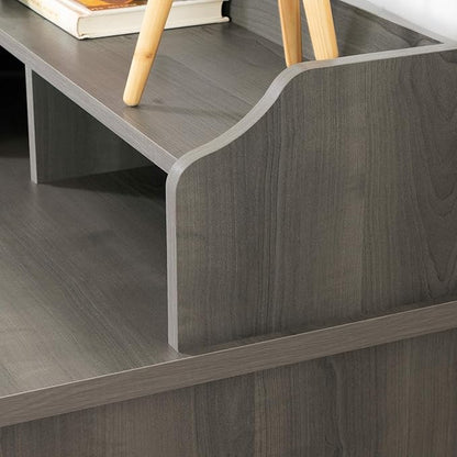 South Shore Versa Computer Desk with Hutch, Gray Maple