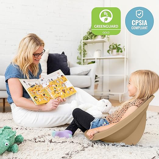 ECR4Kids Leaf Floor Seat, Rocker Chair, Sand, 6-Piece
