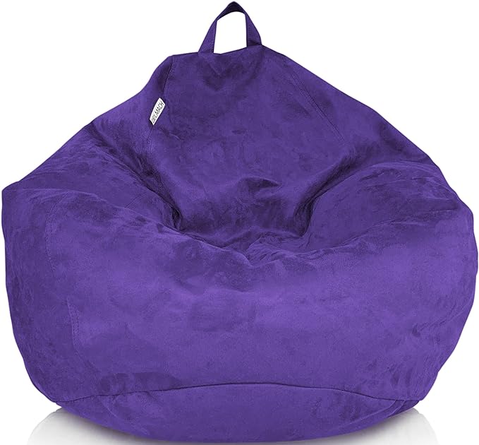 Bean Bag Chair Cover 3.5 ft (No Filler) | XL Stuffed Animal Storage | Double Stitched | Long Durable Zipper | Premium Microsuede…