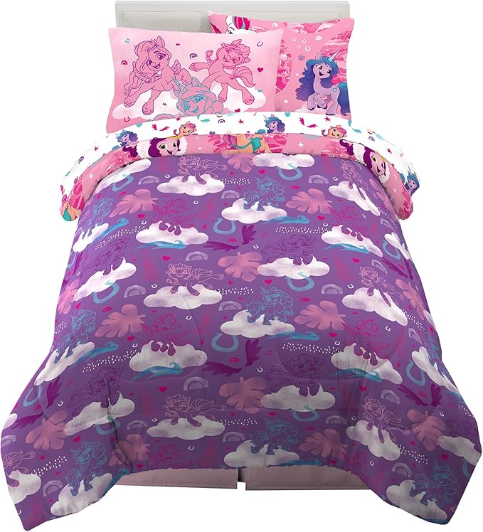 Franco Kids Bedding Super Soft Comforter and Sheet Set with Sham, 5 Piece Twin Size, My Little Pony