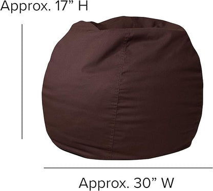 Flash Furniture Dillon Small Bean Bag Chair for Kids and Teens, Foam-Filled Beanbag Chair with Machine Washable Cover, Brown
