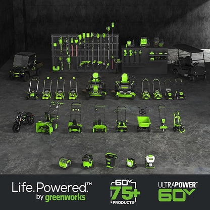Greenworks 60V 610 CFM Cordless Leaf Blower, 2.5 Ah Battery and Rapid Charger