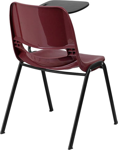 Flash Furniture HERCULES 5 Pack Burgundy Ergonomic Shell Chair with Left Handed Flip-Up Tablet Arm