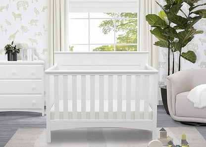 Delta Children Fancy 4-in-1 Convertible Baby Crib - Greenguard Gold Certified, Bianca White